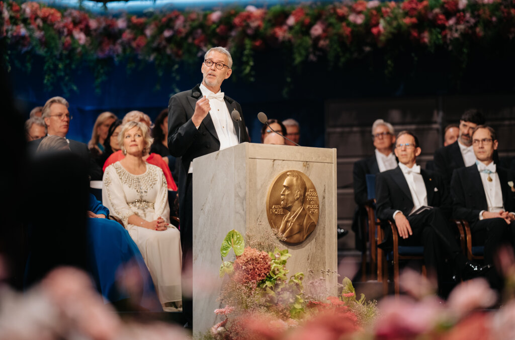 A man in a lectern
